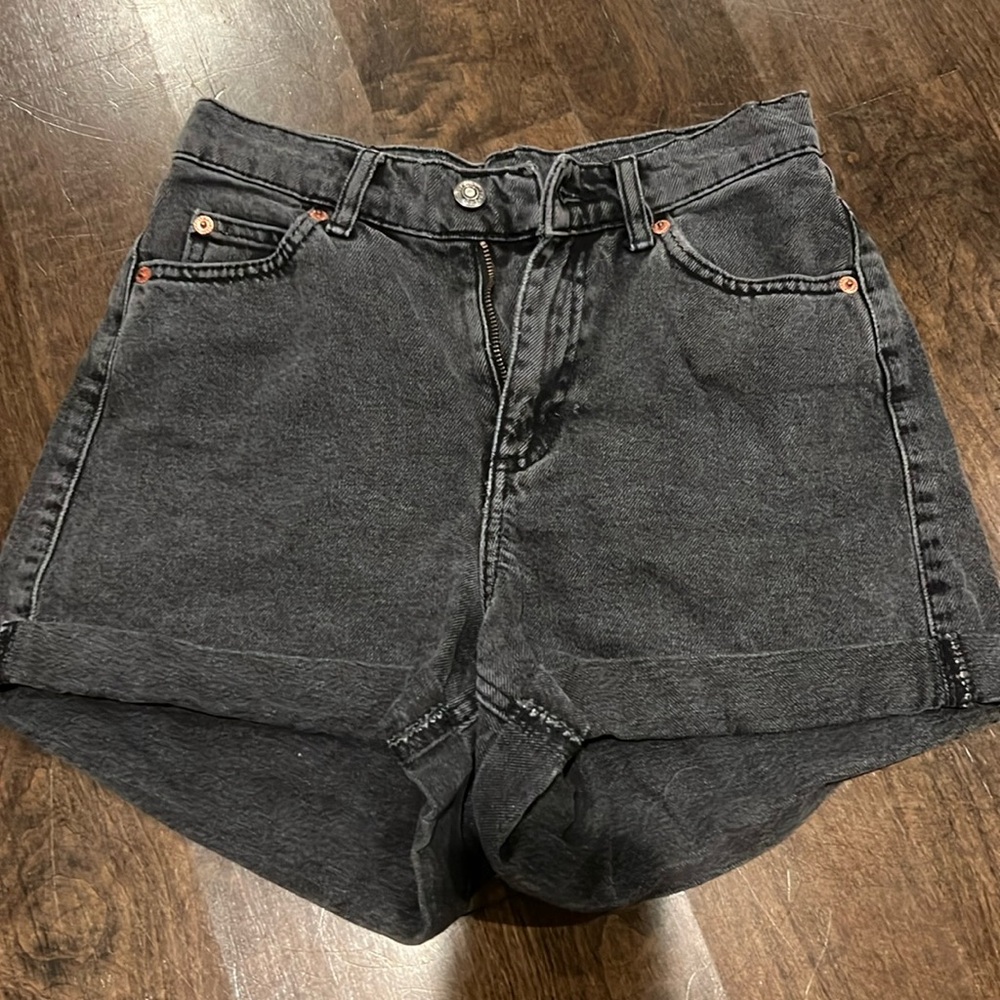 Top Shop black denim shorts